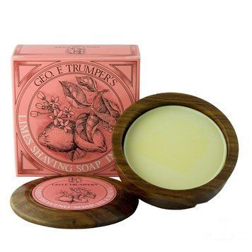 Мыло для бритья Geo F Trumper Extract of Limes Hard Shaving Soap в чаше из дерева 4361 фото