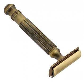 Станок для бритья Т-образный Pearl L-55 Antique Brass Closed Comb 5048 фото