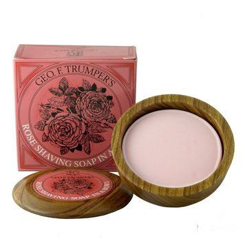 Мыло для бритья Geo F Trumper Rose Hard Shaving Soap в чаше из дерева 4355 фото