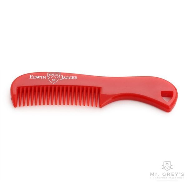 Гребень для усов и бороды Edwin Jagger Moustache & Beard Comb, red 3013 фото