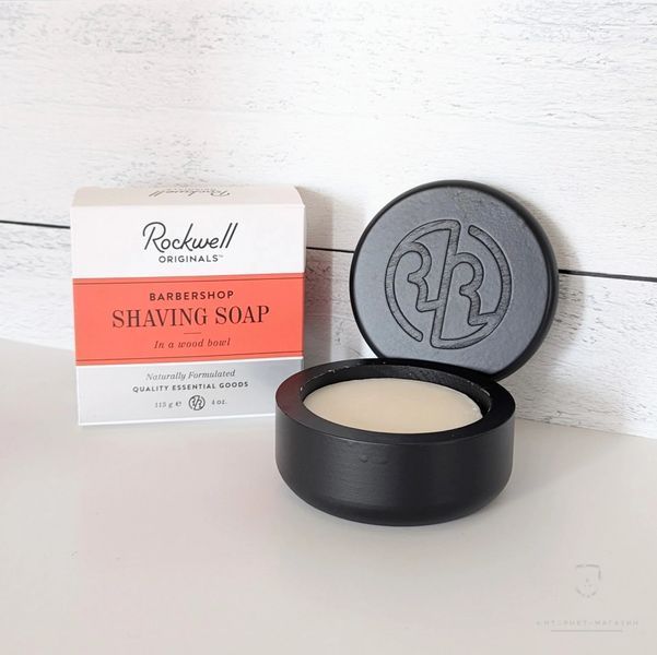 Мило для гоління Rockwell Shave Soap Barbershop Scent в чаші з дерева 5488 фото