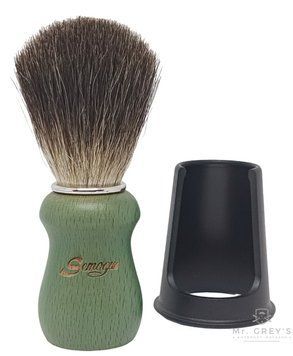 Помазок для гоління на підставці Semogue Pharos-C3 Pure Black Badger Ocean Green 4470 фото